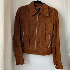 Dolce & Gabbana Brown Suede Zip Jacket